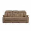 Homeroots 63 x 38 x 40 in. Modern Beige Leather Sofa & Loveseat 343893